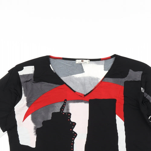 Punt Roma Womens Multicoloured Geometric  Basic Blouse Size M