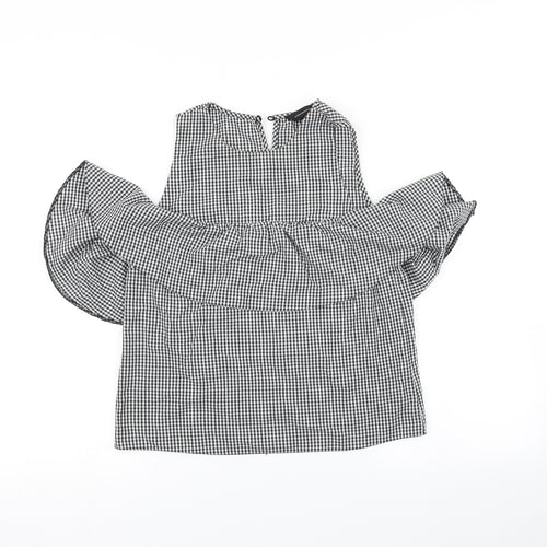 Primark Womens Black Check  Basic Blouse Size 6