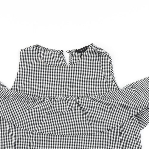 Primark Womens Black Check  Basic Blouse Size 6
