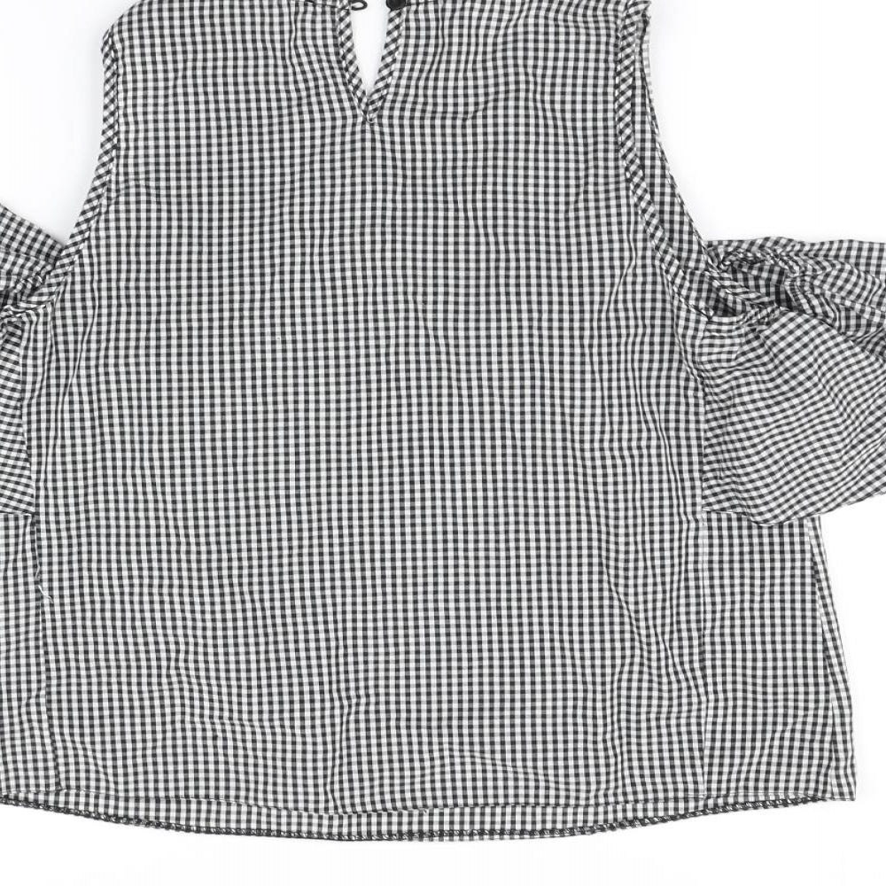 Primark Womens Black Check  Basic Blouse Size 6