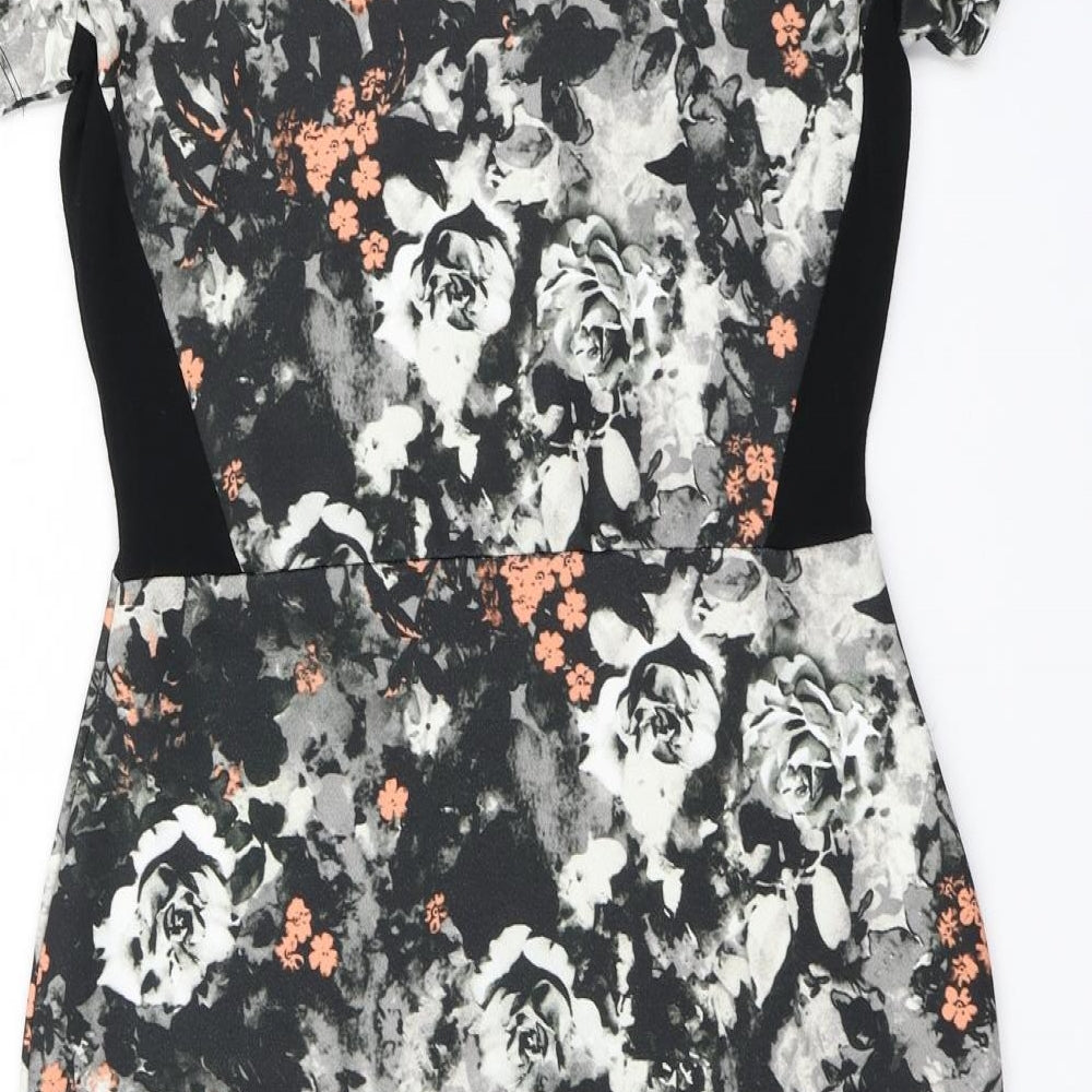 F&F Womens Black Floral  Bodycon  Size 12