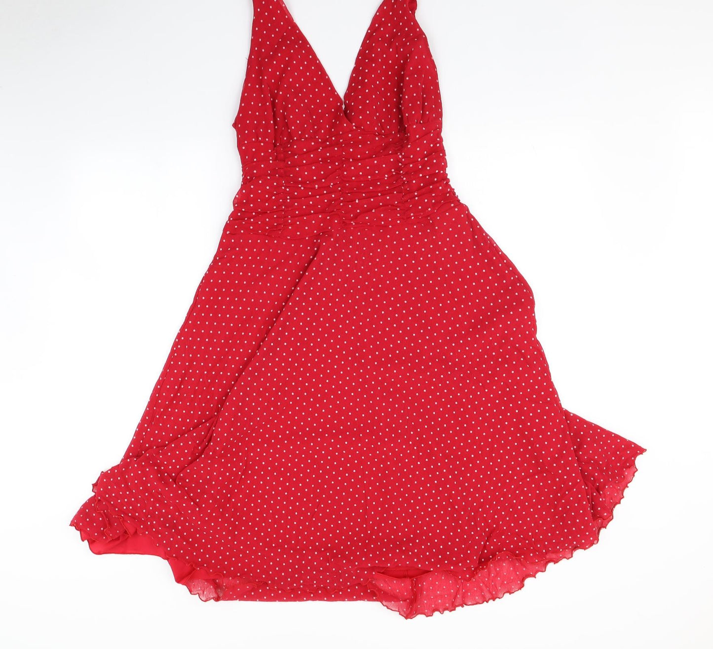 debehams Womens Red Polka Dot  Fit & Flare  Size 16