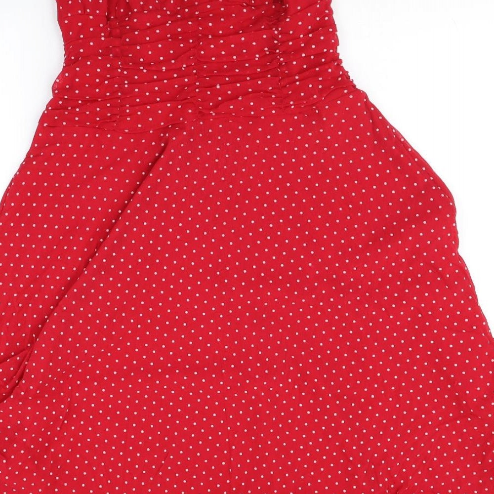 debehams Womens Red Polka Dot  Fit & Flare  Size 16