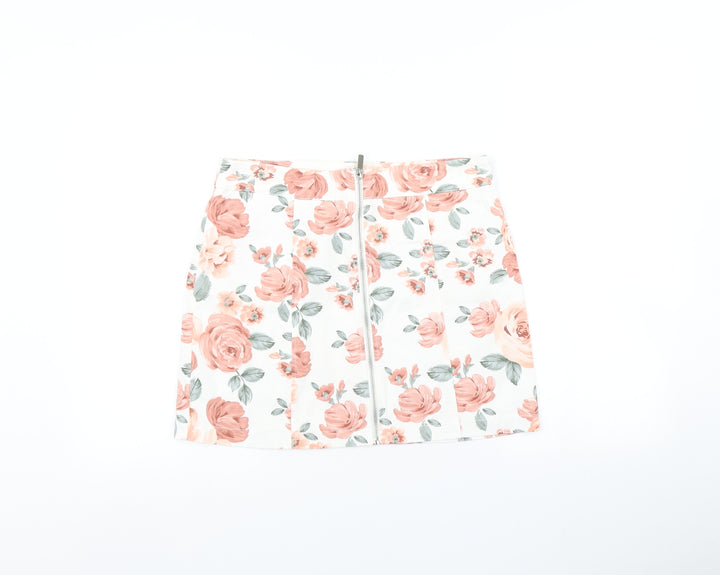 FOREVER 21 Womens Pink Floral  Mini Skirt Size L