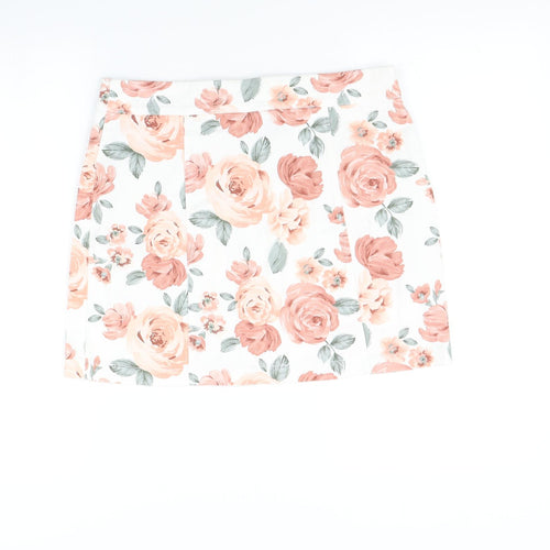 FOREVER 21 Womens Pink Floral  Mini Skirt Size L