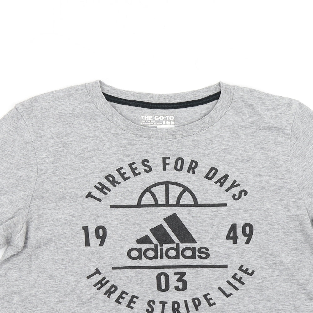 adidas Boys Grey   Basic T-Shirt Size 10 Years