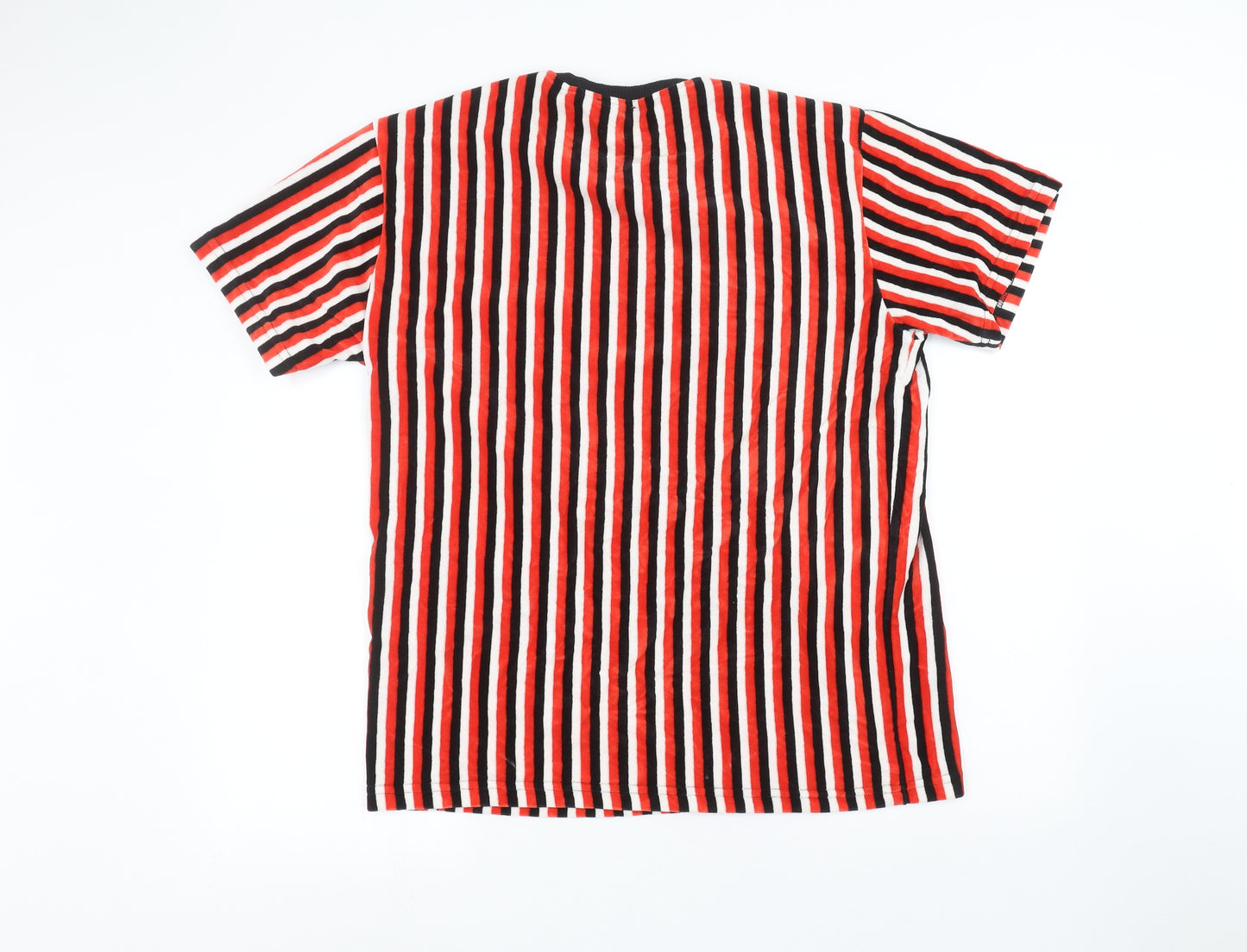 Boohoo Mens White Striped   T-Shirt Size M