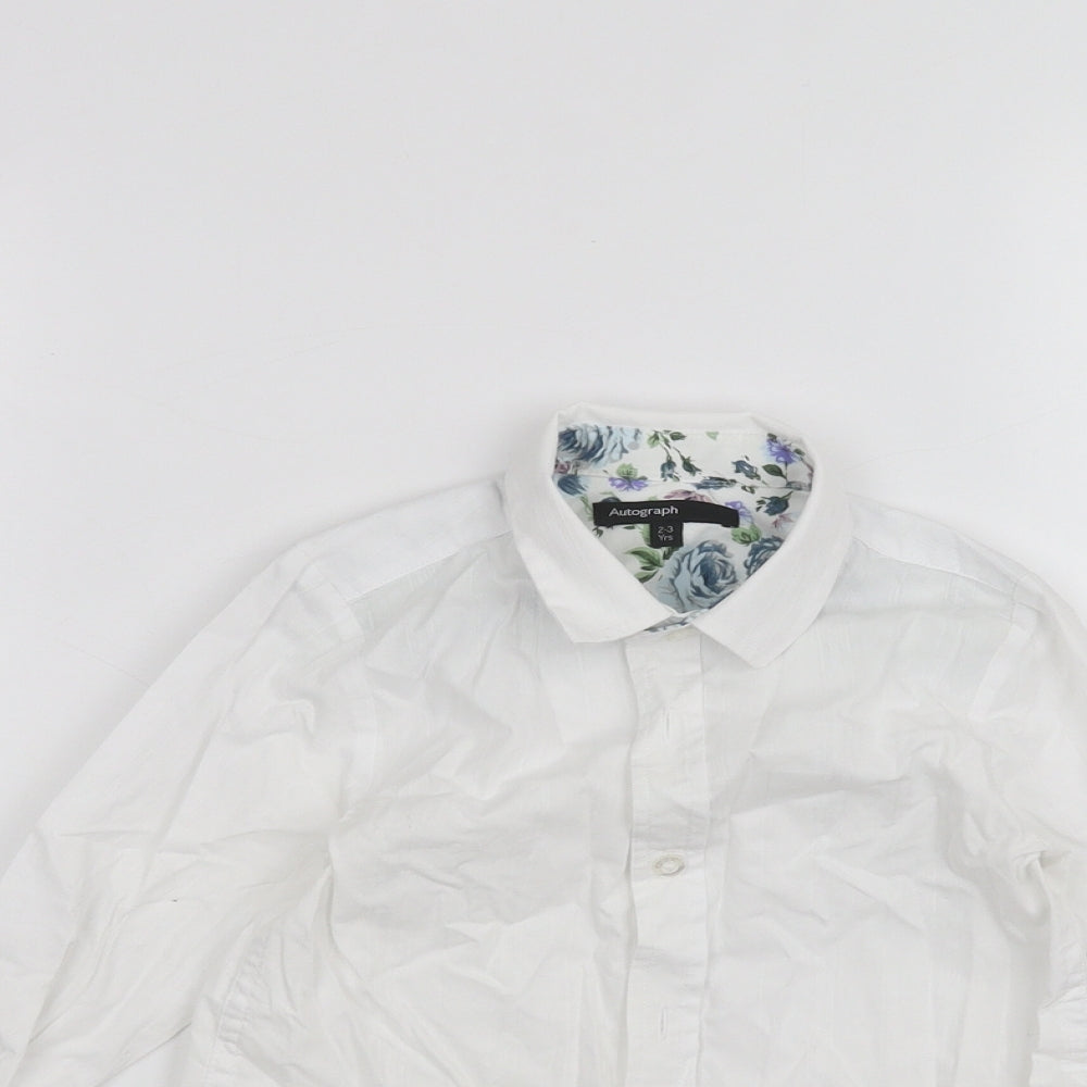 Marks and Spencer Girls White   Basic Button-Up Size 2-3 Years