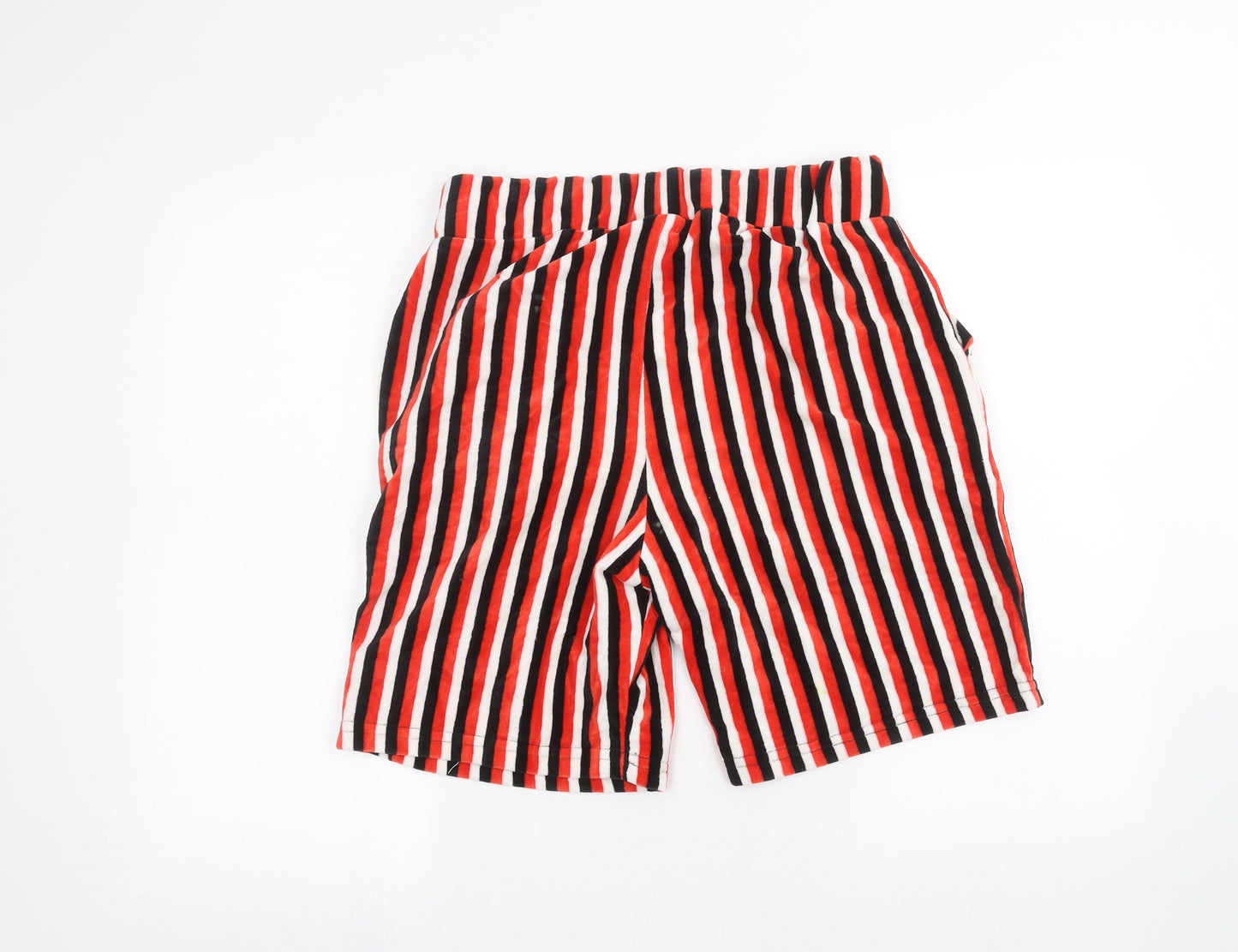 Boohoo Mens White Striped  Sweat Shorts Size M