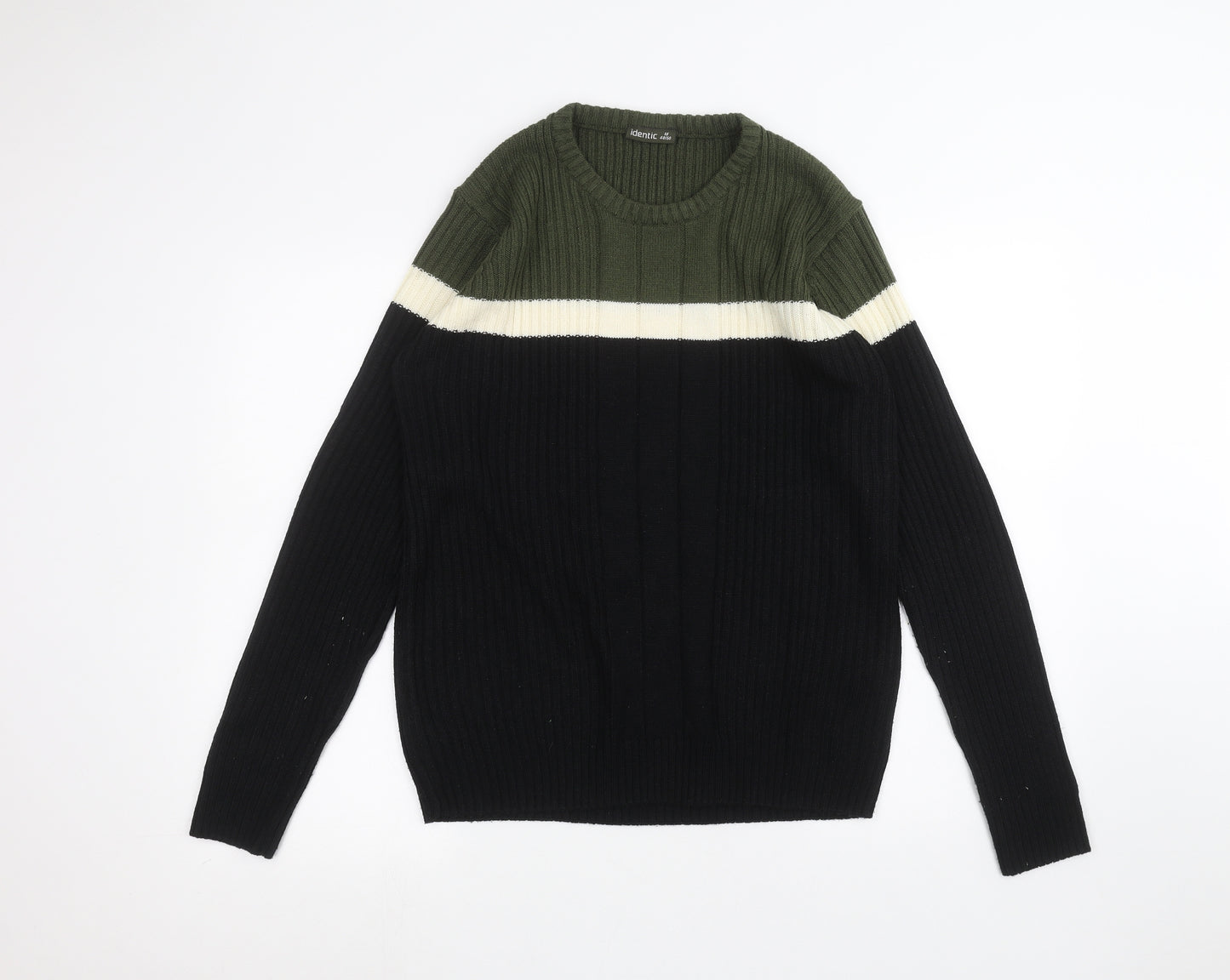Identic Mens Black   Pullover Jumper Size M