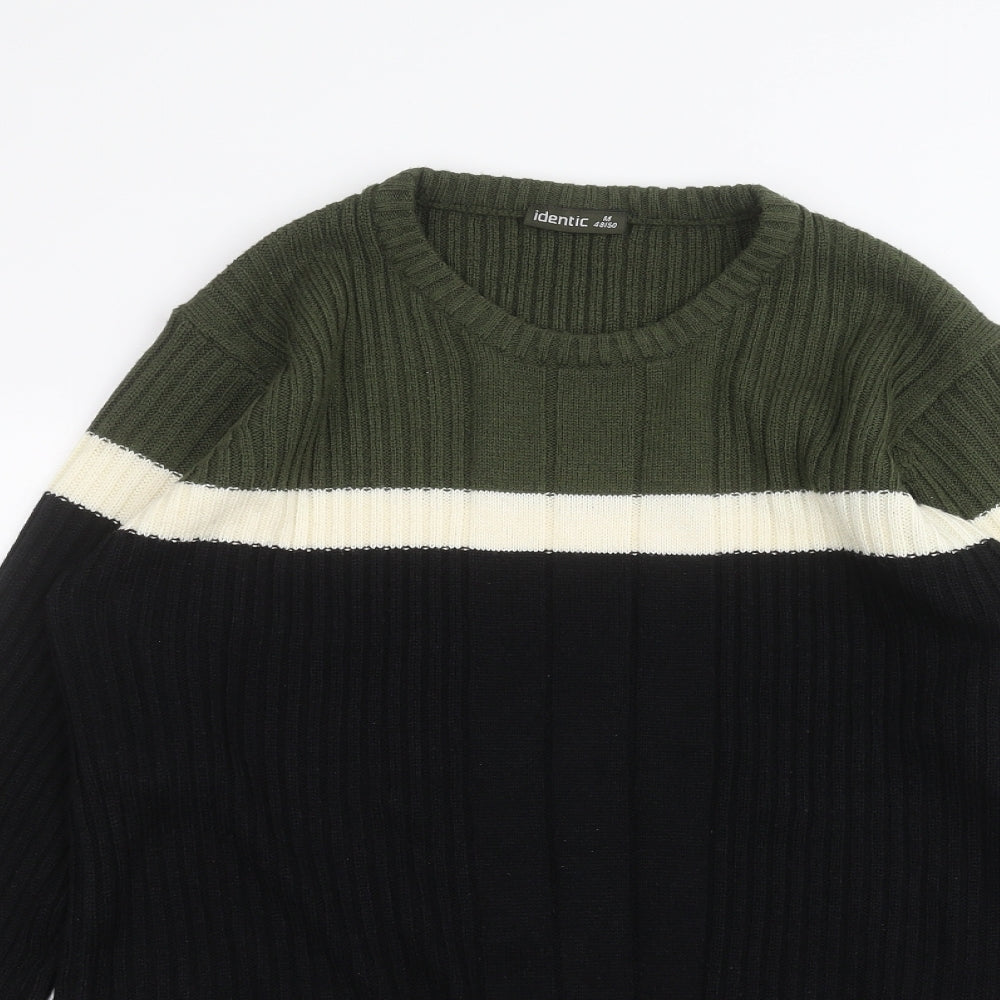 Identic Mens Black   Pullover Jumper Size M