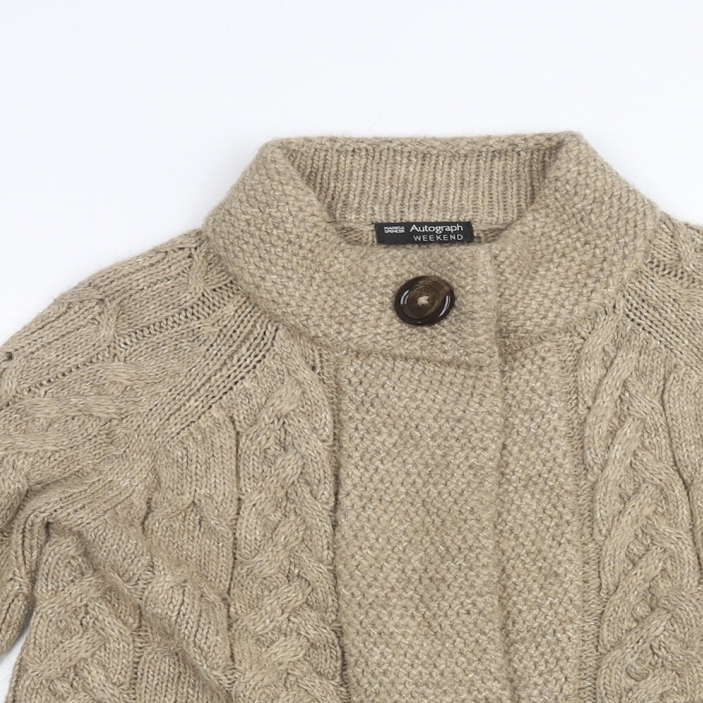 Marks and Spencer Womens Brown   Jacket Coatigan Size 10