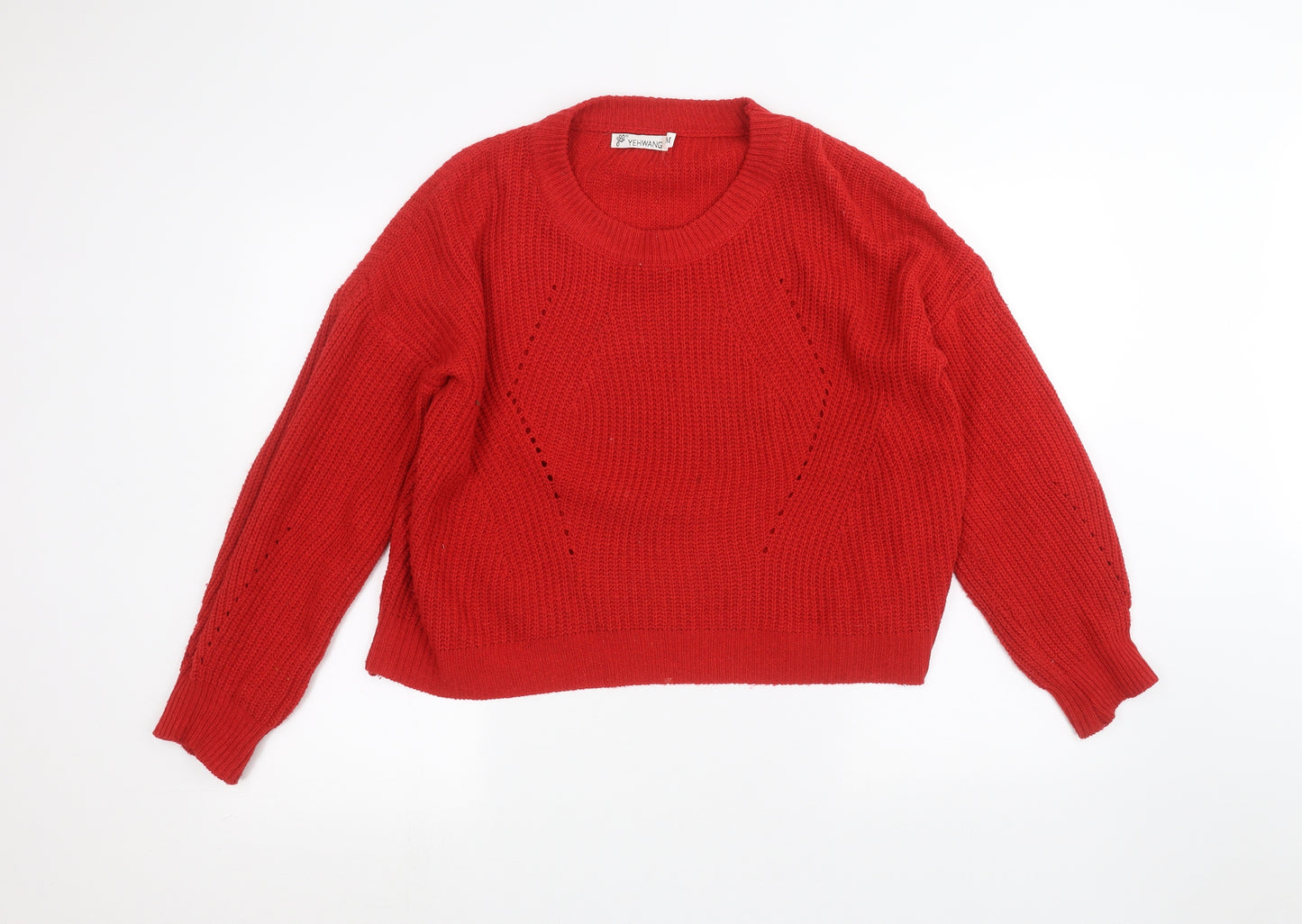 yehwang Womens Red   Pullover Jumper Size M