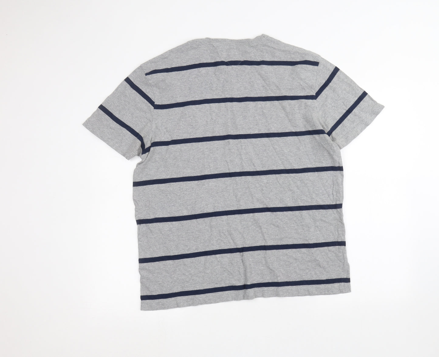 Tommy Hilfiger Mens Grey Striped   T-Shirt Size L