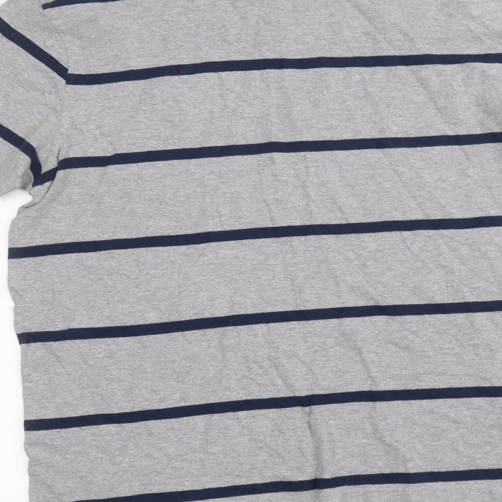 Tommy Hilfiger Mens Grey Striped   T-Shirt Size L