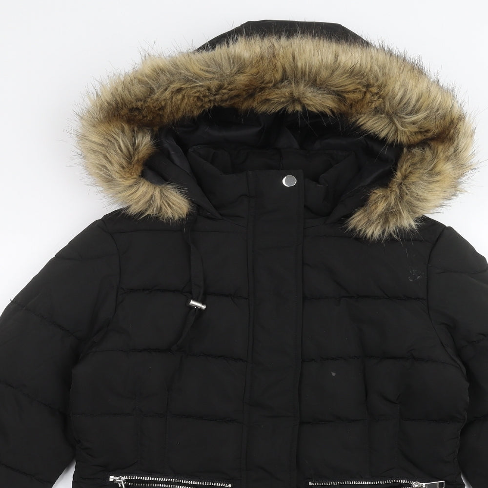 Papaya Womens Black   Parka Coat Size 8