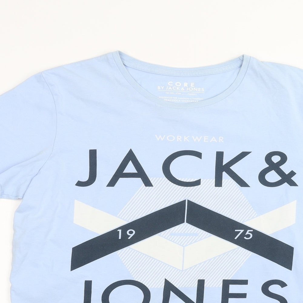 JACK & JONES Mens Blue    T-Shirt Size M