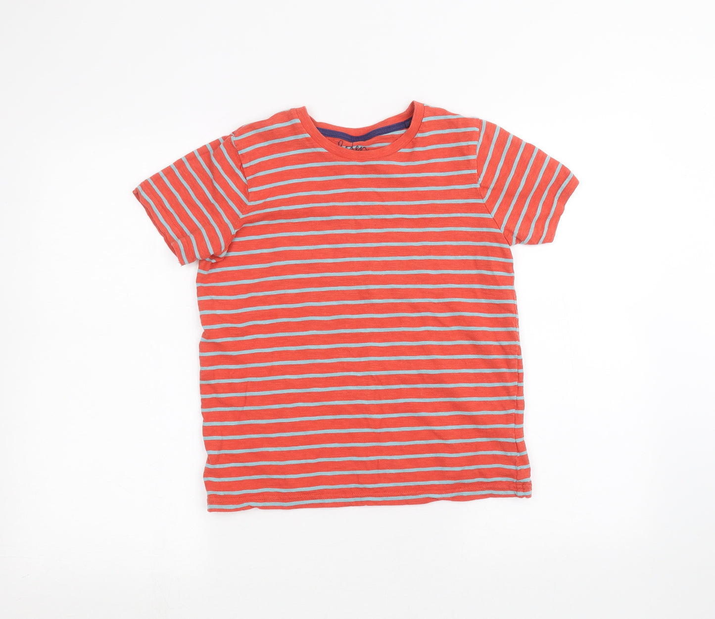 Mini Boden Boys Orange Striped  Basic T-Shirt Size 11-12 Years