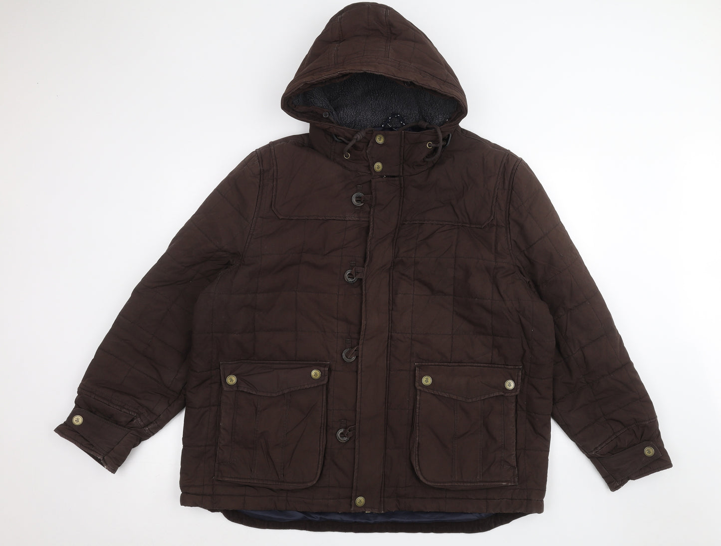 George Mens Brown   Parka Coat Size XL