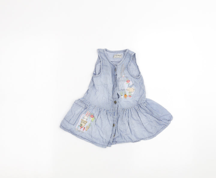 NEXT Baby Blue Striped  A-Line  Size 6-9 Months