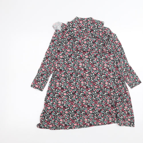 Matalan Girls Black Floral  A-Line  Size 11 Years