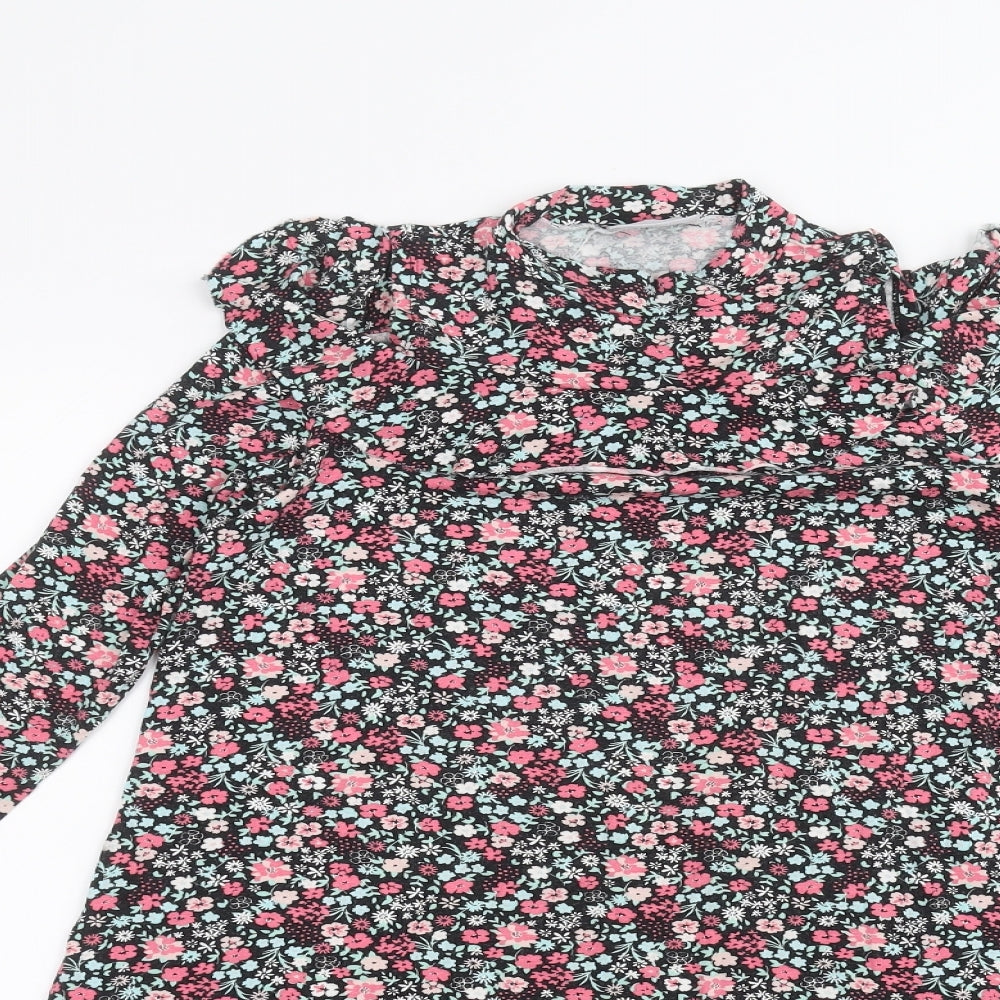 Matalan Girls Black Floral  A-Line  Size 11 Years