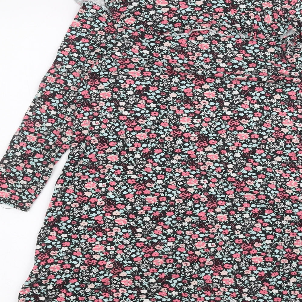 Matalan Girls Black Floral  A-Line  Size 11 Years