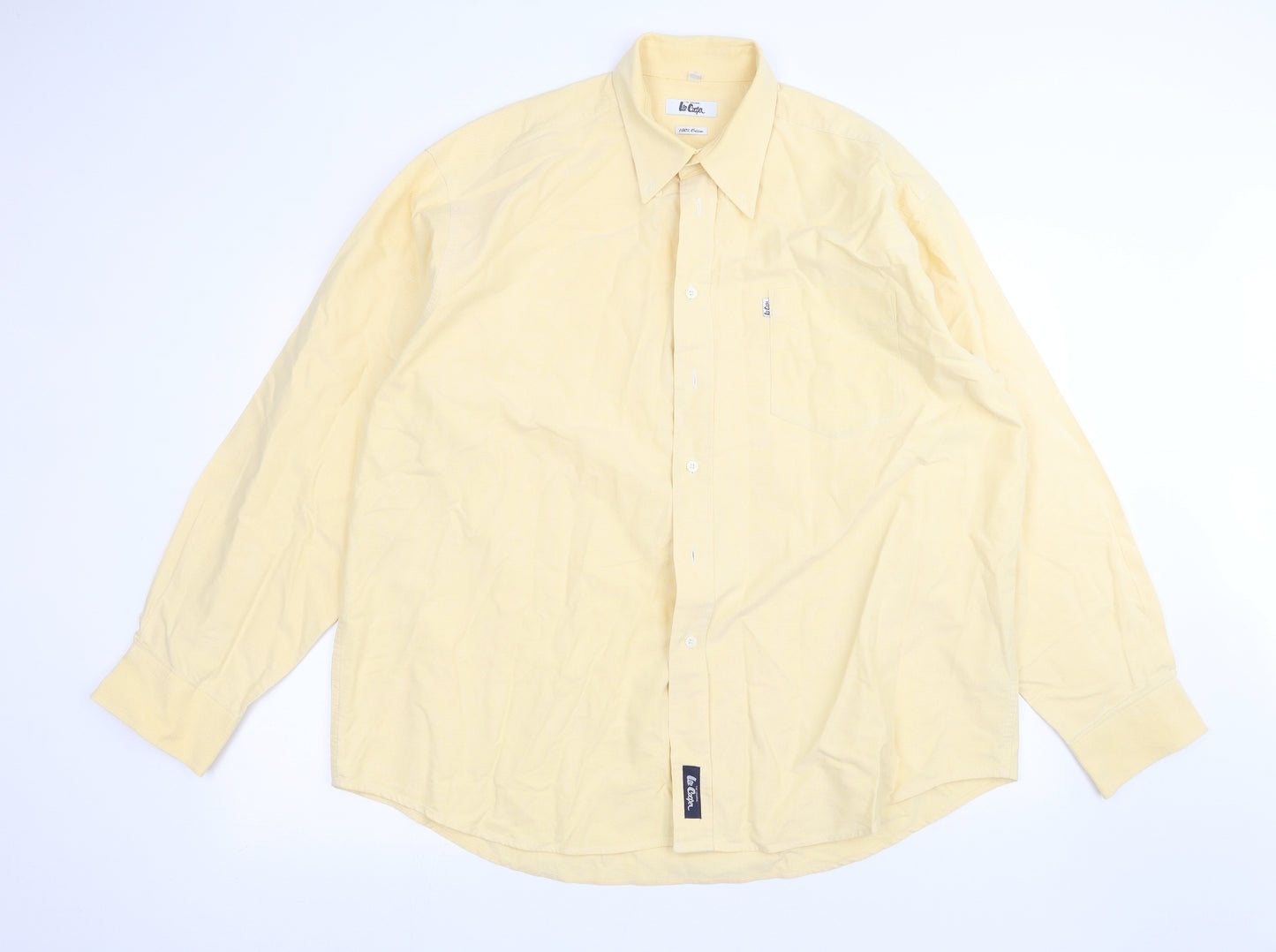 Lee Cooper Mens Yellow    Dress Shirt Size 17.5