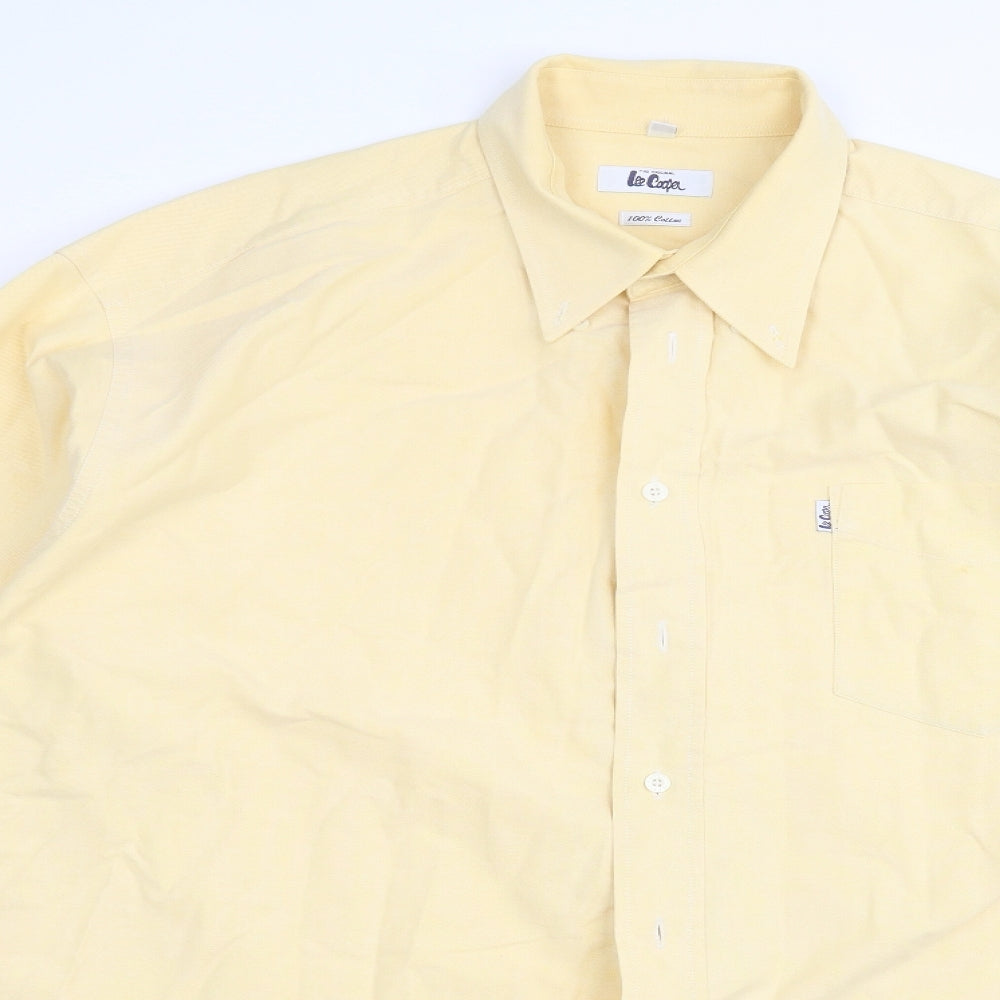 Lee Cooper Mens Yellow    Dress Shirt Size 17.5