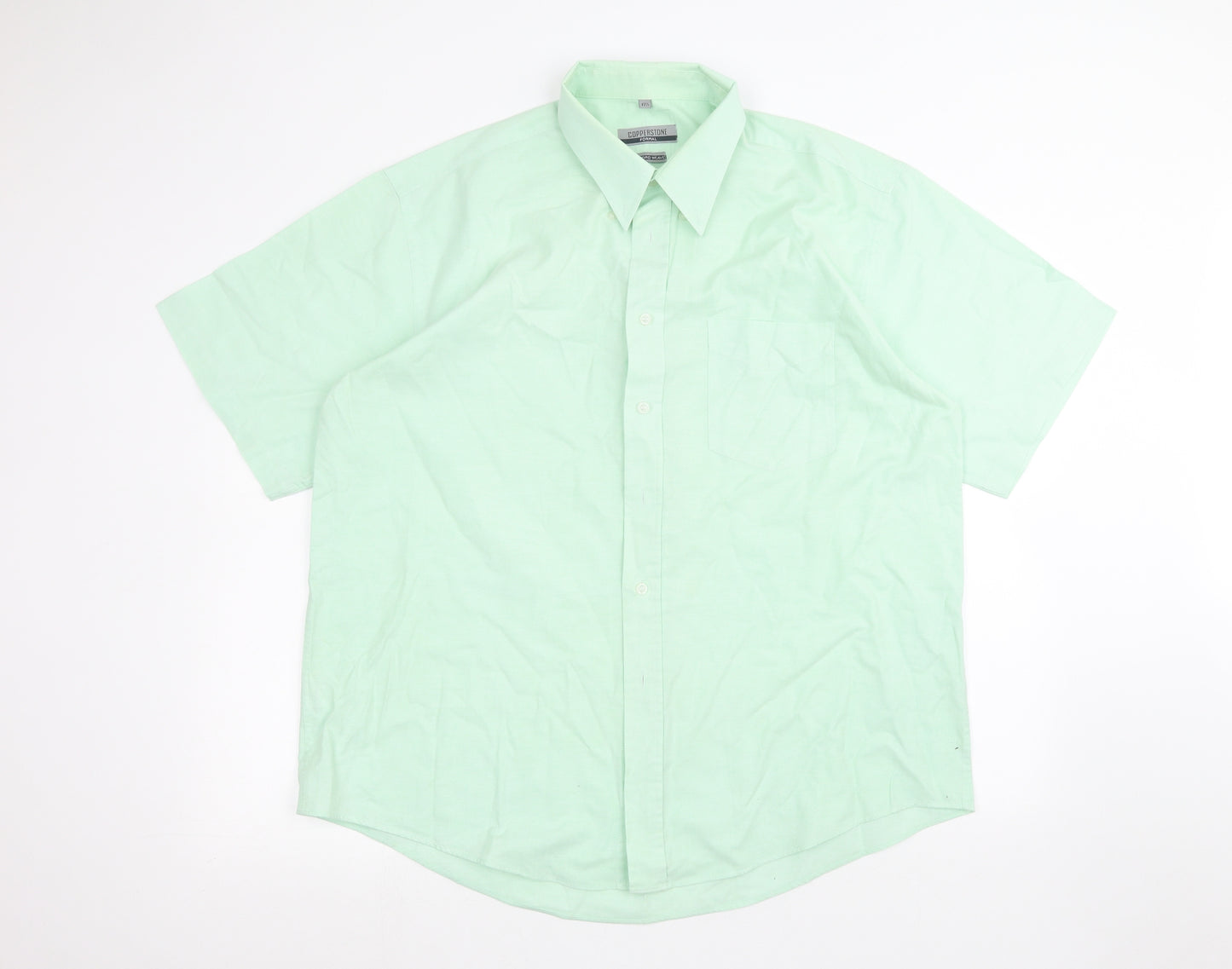 copperstone Mens Green    Dress Shirt Size 17.5