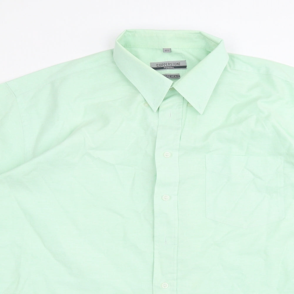 copperstone Mens Green    Dress Shirt Size 17.5