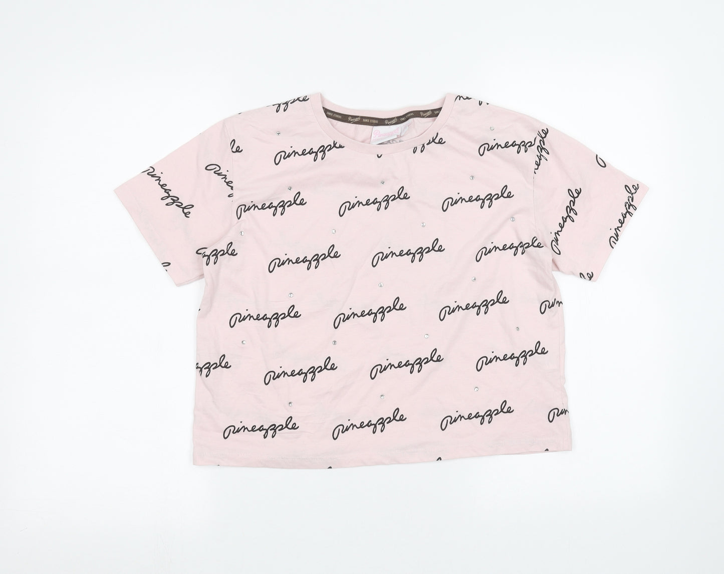 Pineapple Girls Pink   Basic T-Shirt Size 14-15 Years