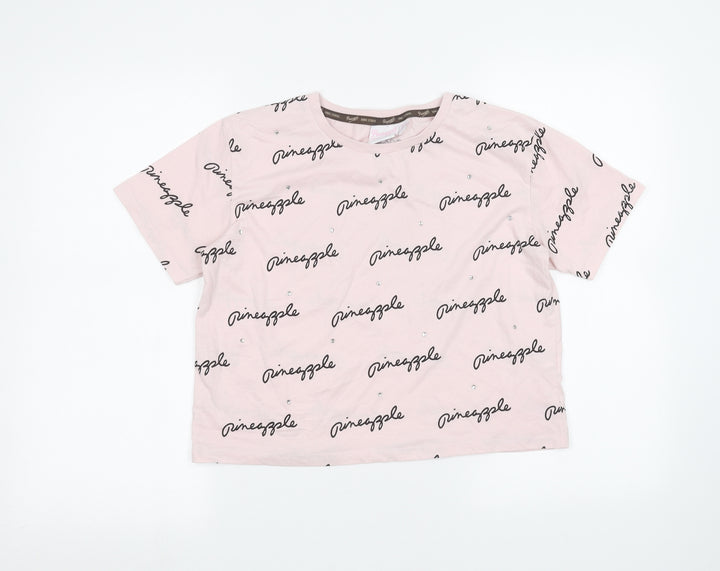 Pineapple Girls Pink   Basic T-Shirt Size 14-15 Years