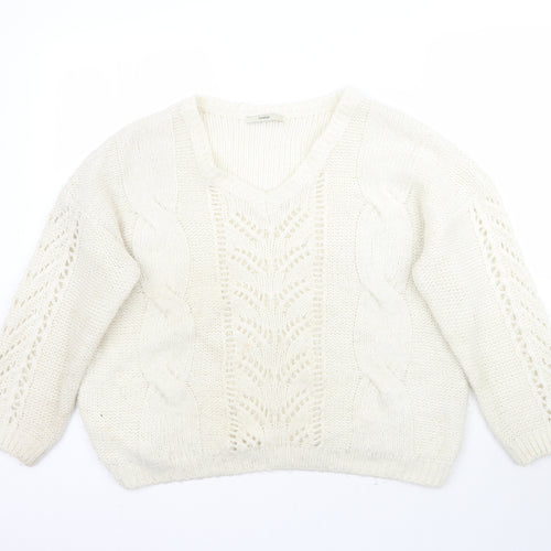 George Womens Ivory  Knit Pullover Jumper Size XL
