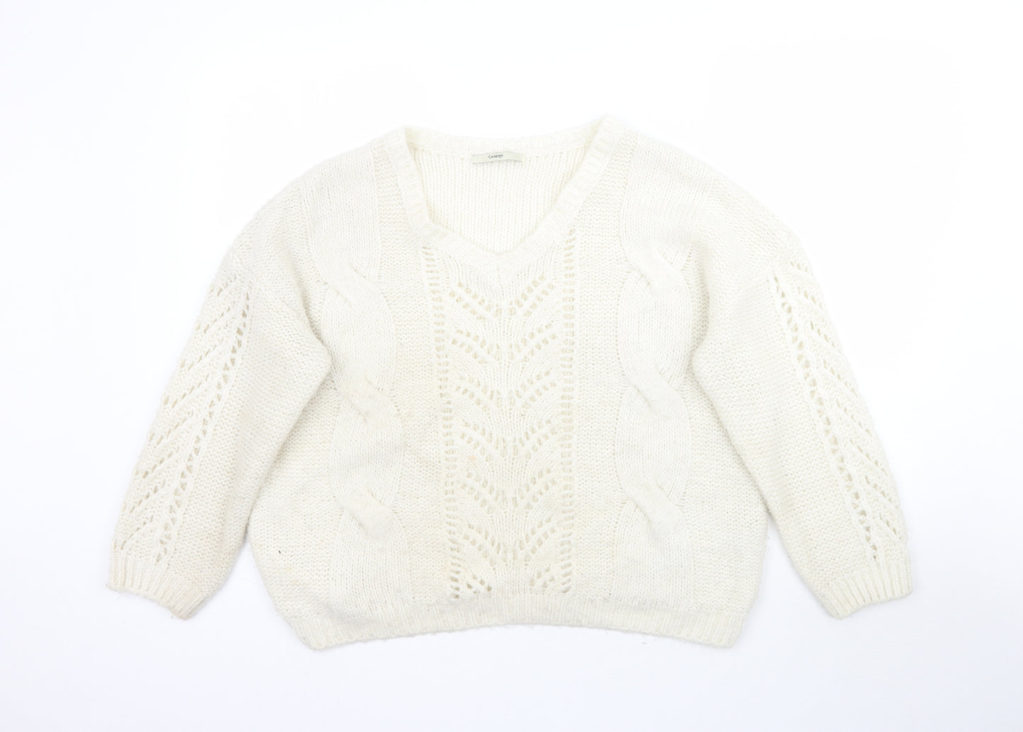 George Womens Ivory  Knit Pullover Jumper Size XL