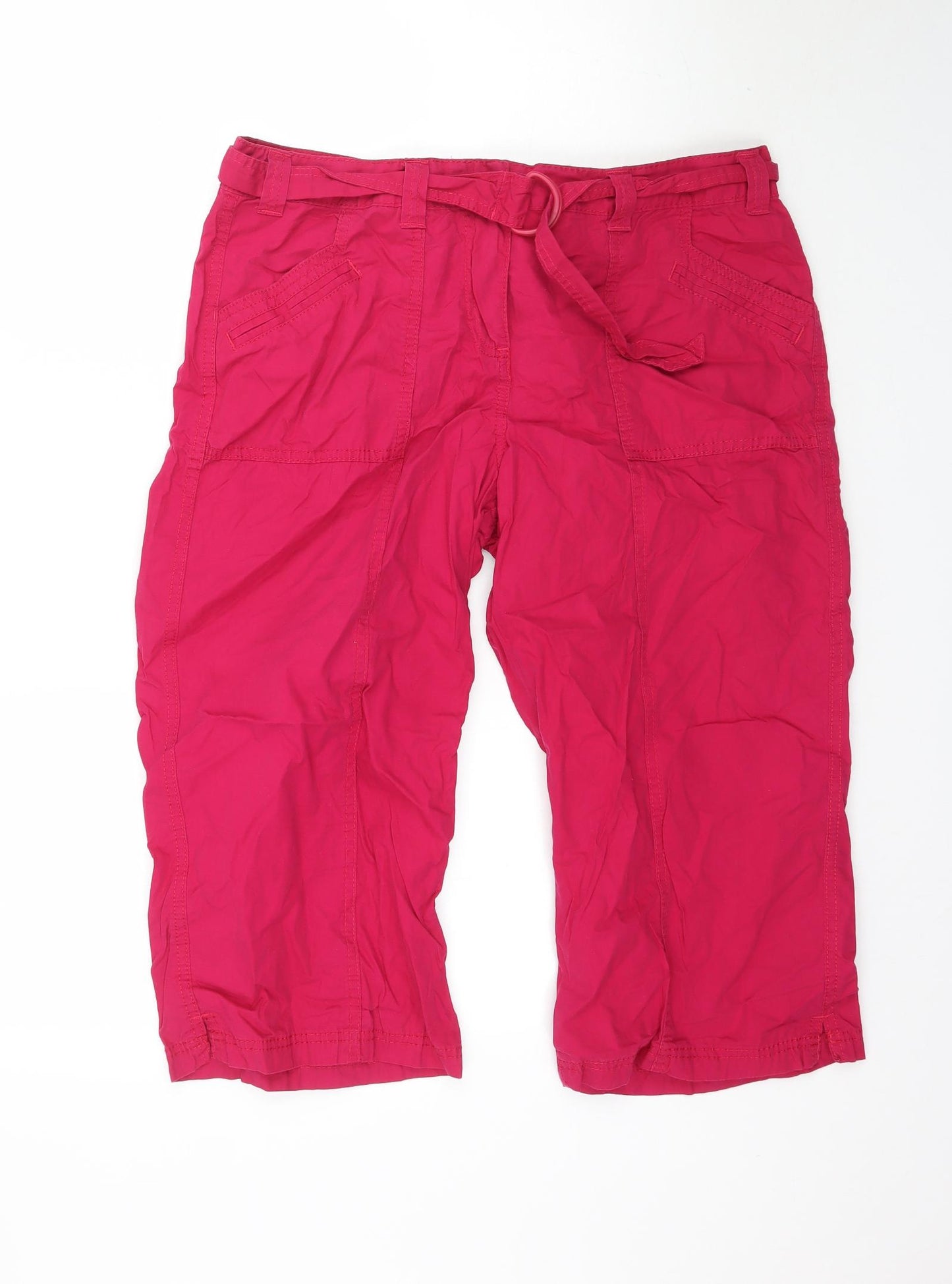 Marks and Spencer Womens Pink   Capri Trousers Size 16 L20 in