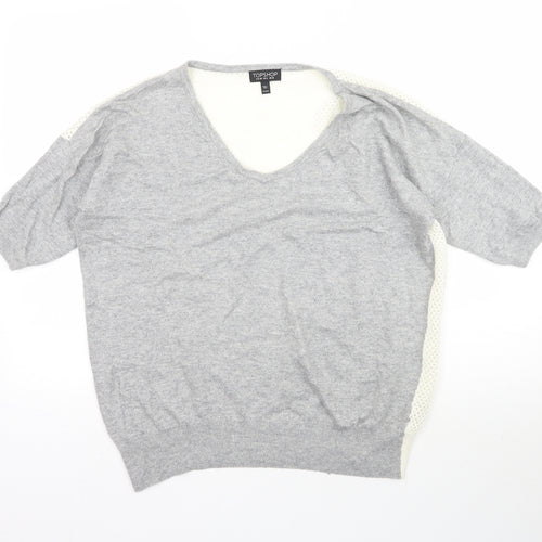 Topshop Womens Grey  Knit Basic Blouse Size 10