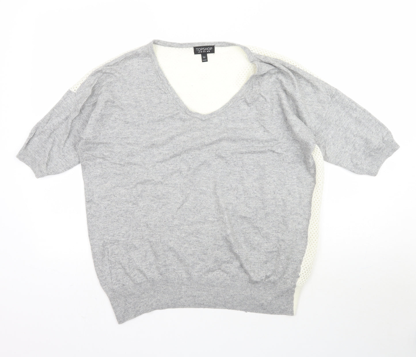 Topshop Womens Grey  Knit Basic Blouse Size 10