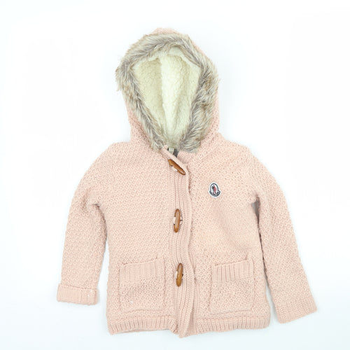 Preworn Girls Pink  Knit Jacket  Size 3-4 Years