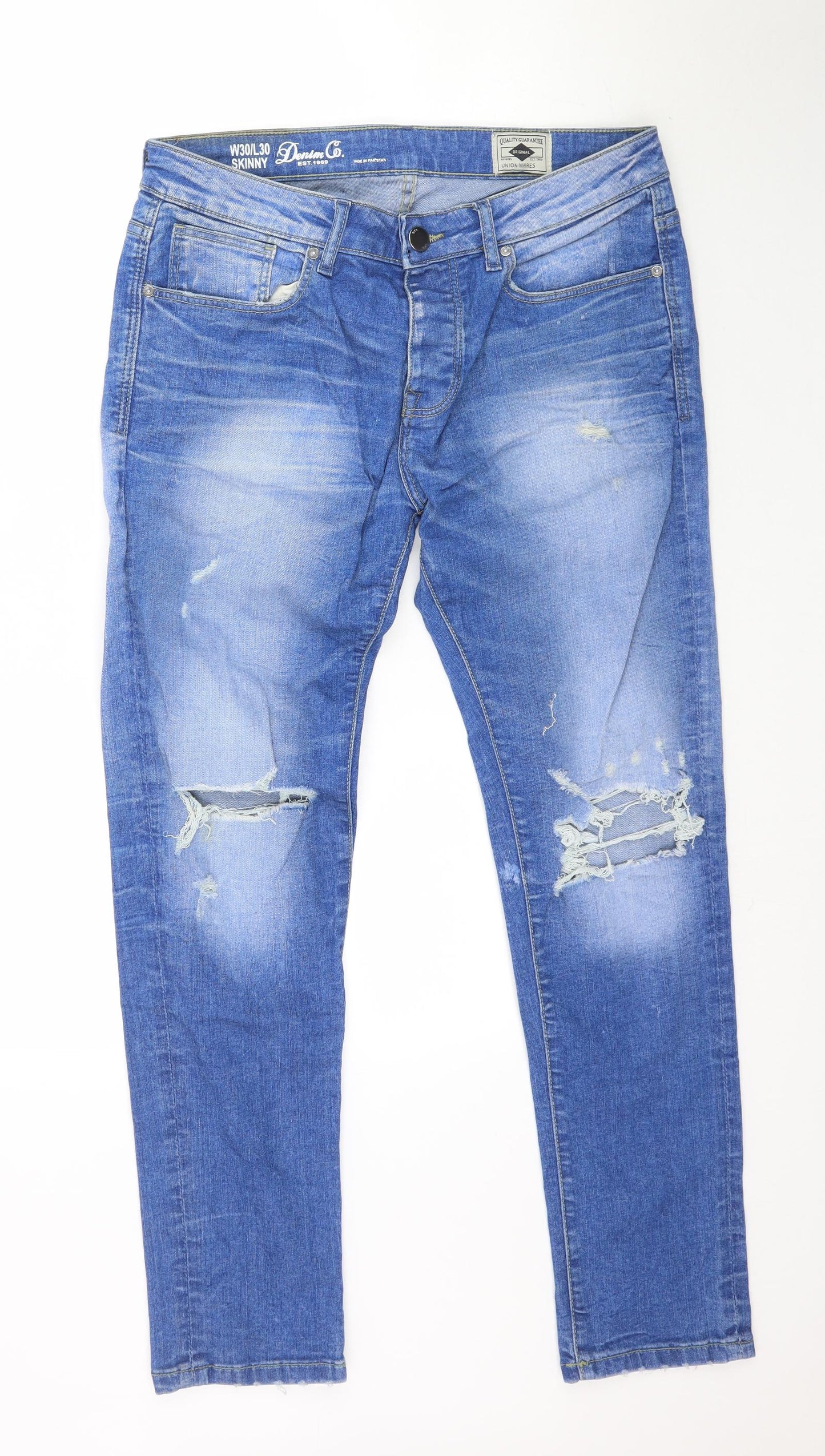 Denim Co. Mens Blue  Denim Straight Jeans Size 30 in L30 in