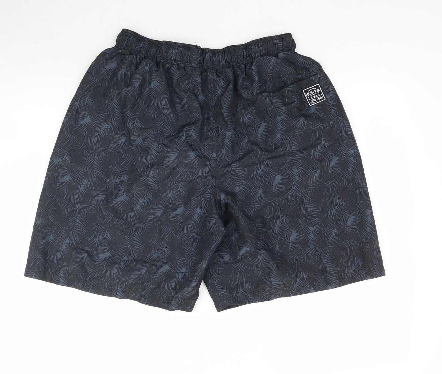 Hot Tuna Mens Grey   Sweat Shorts Size XL - Palm Leaf Pattern