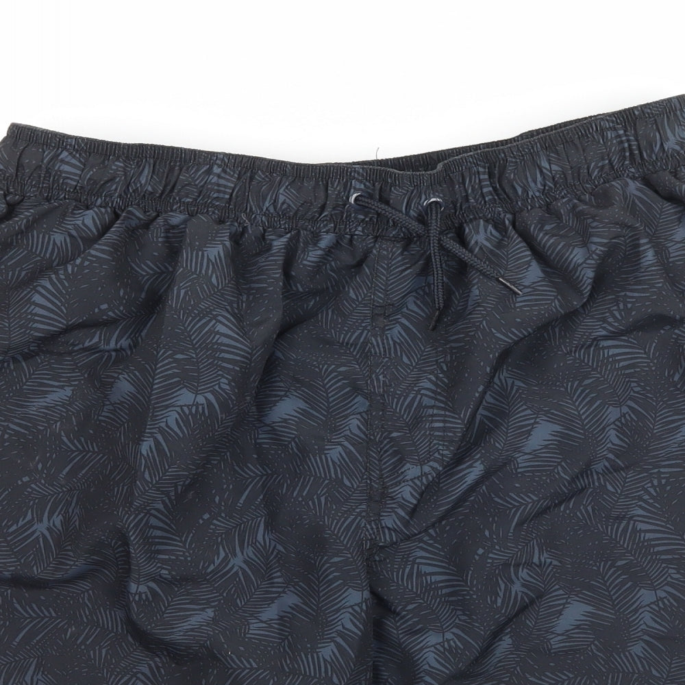 Hot Tuna Mens Grey   Sweat Shorts Size XL - Palm Leaf Pattern