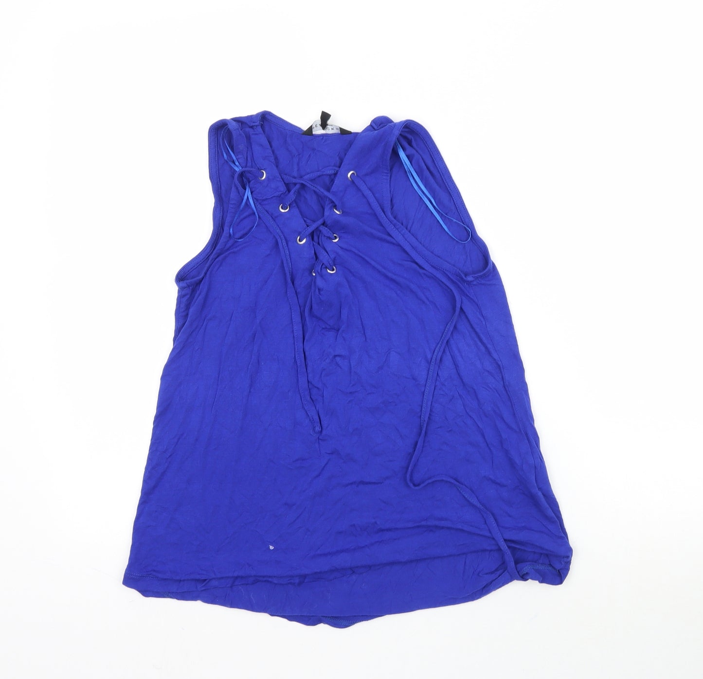 Peacocks Womens Blue   Basic Tank Size 10  - Lace up