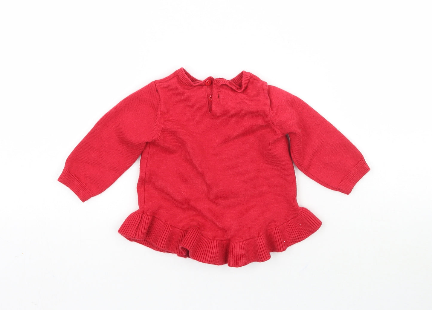 Disney Girls Red  Knit Basic Casual Size 0-3 Months  - Minnie Mouse