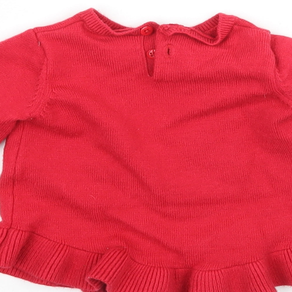 Disney Girls Red  Knit Basic Casual Size 0-3 Months  - Minnie Mouse