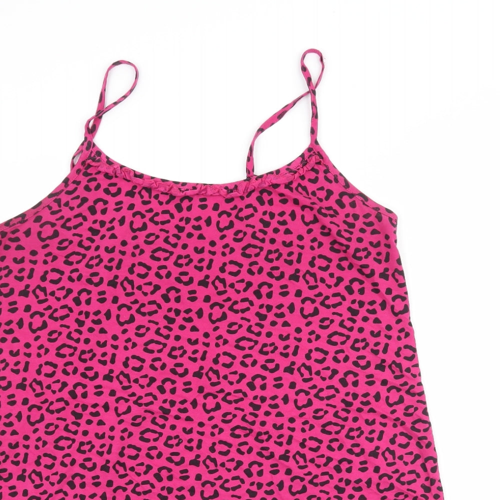 Bella Beau Womens Pink Animal Print  Camisole Tank Size S