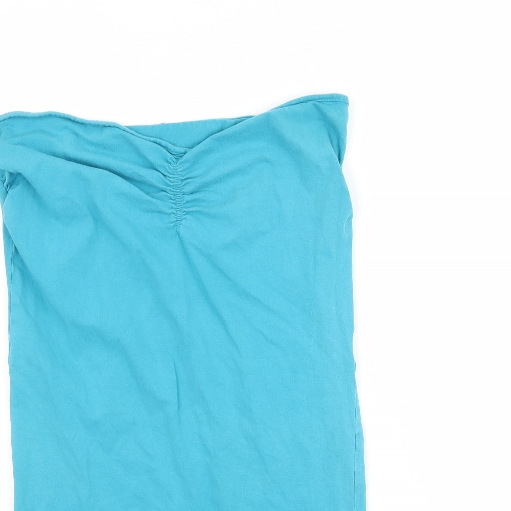 Evie Womens Blue   Basic Blouse Size 14  - Tube top