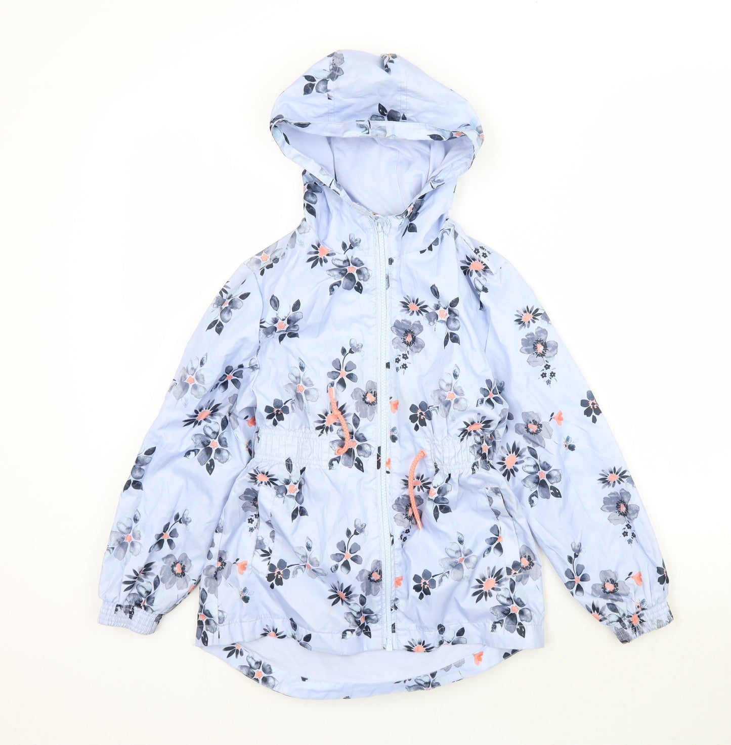 George Girls Blue Flecked  Rain Coat Coat Size 7-8 Years