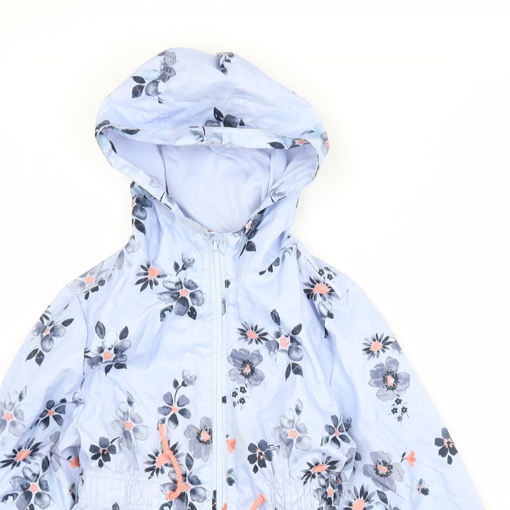 George Girls Blue Flecked  Rain Coat Coat Size 7-8 Years