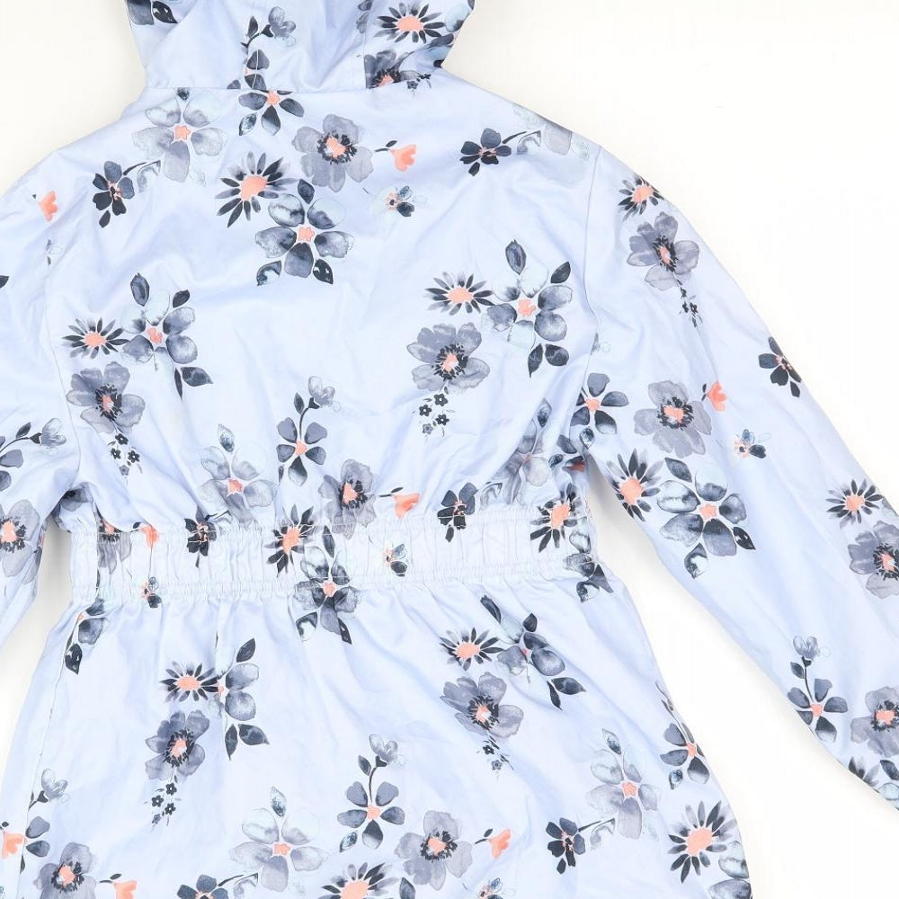 George Girls Blue Flecked  Rain Coat Coat Size 7-8 Years